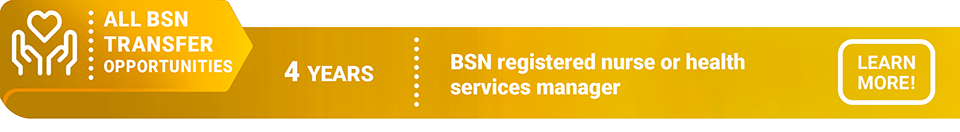 4 year BSN registered nurs or health services manager, All BSN Transfer Opportunies